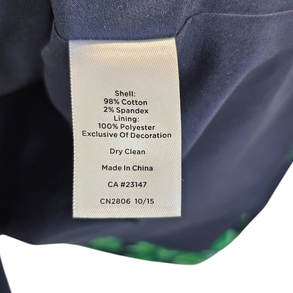 Talbots The Oprah Magazine Collection Floral Skirt Sz 12 Petite Navy Spring Chic - Picture 14 of 14